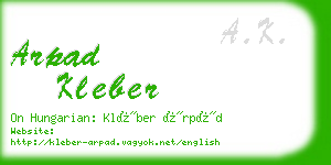 arpad kleber business card